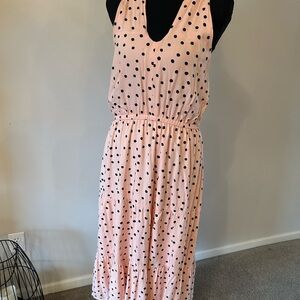 Maurices Peach Polka Dot Halter Midi Dress